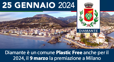 Diamante è un comune Plastic Free anche per il 2024, il 9 marzo la premiazione a Milano